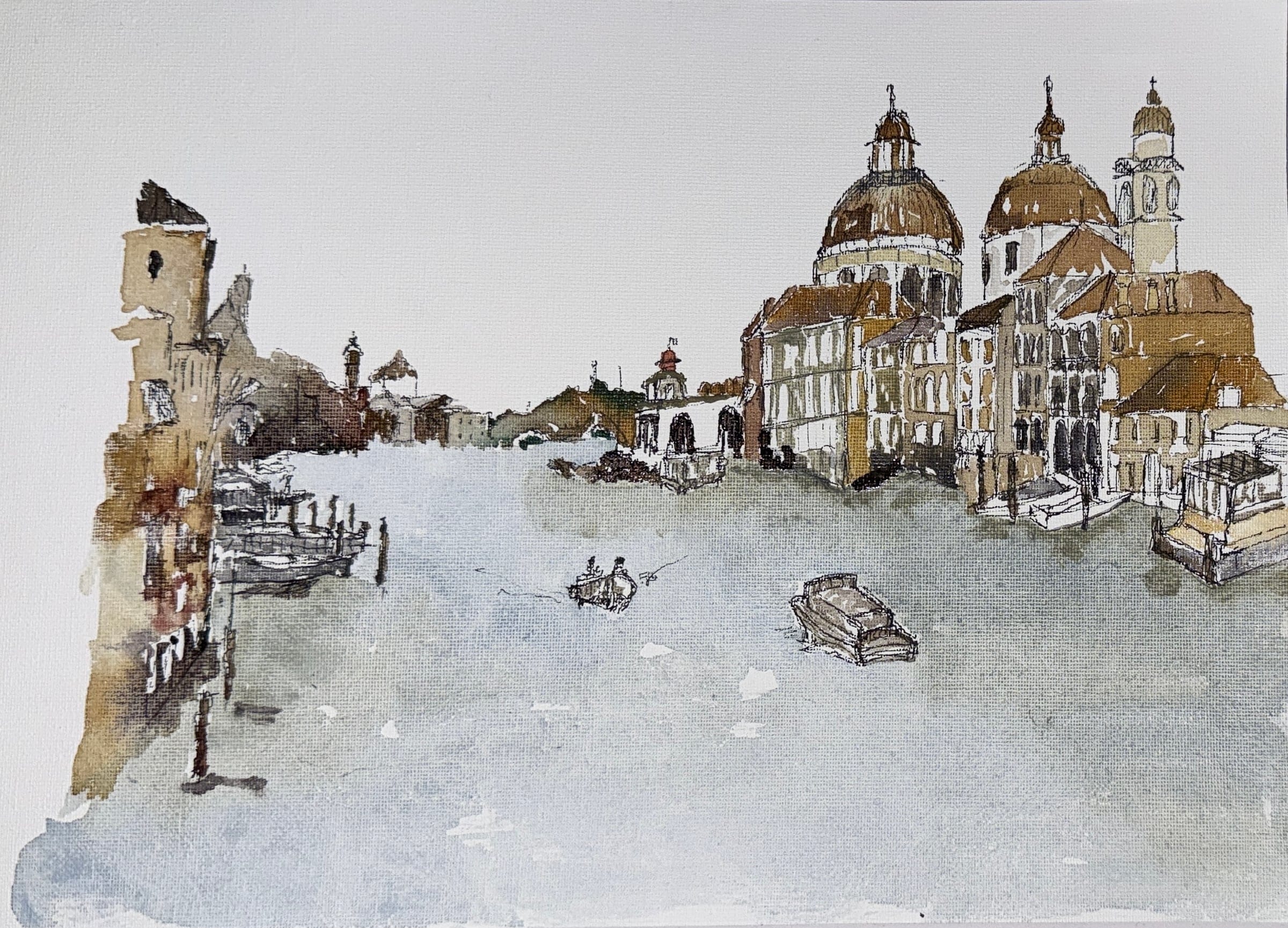 Venice - Aquarelle originale peinte à la main par Simona Saturn