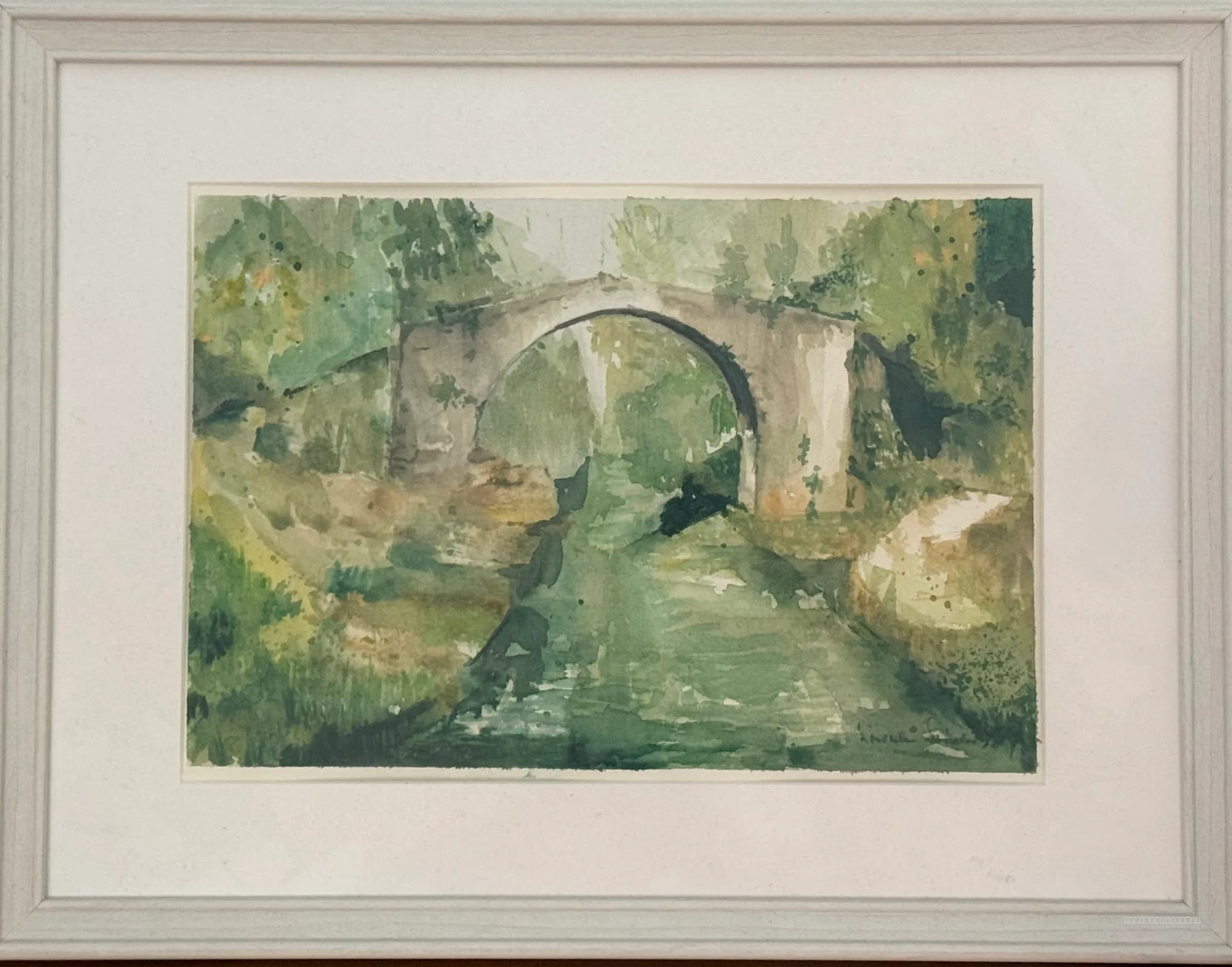 Le Pont des Tuves - la Siagne - - Aquarelle originale de Simona Saturn - 21 x 29,7